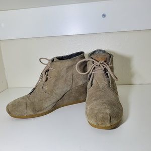 TOMS Brown Wedges/Booties